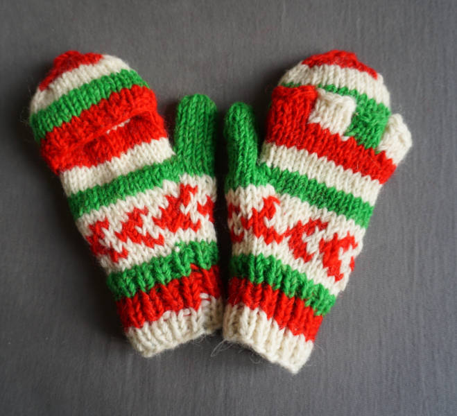 Handgestrickte Handschuhe, Winterhandschuhe mit Fleecefutter, bequem und warm