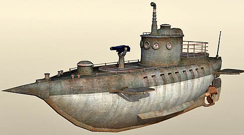 submarine 3d model