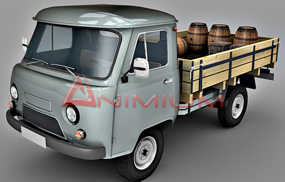 UAZ 452d truck 3d model