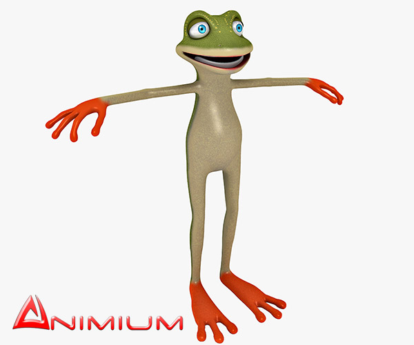 cartoon frog 3d model