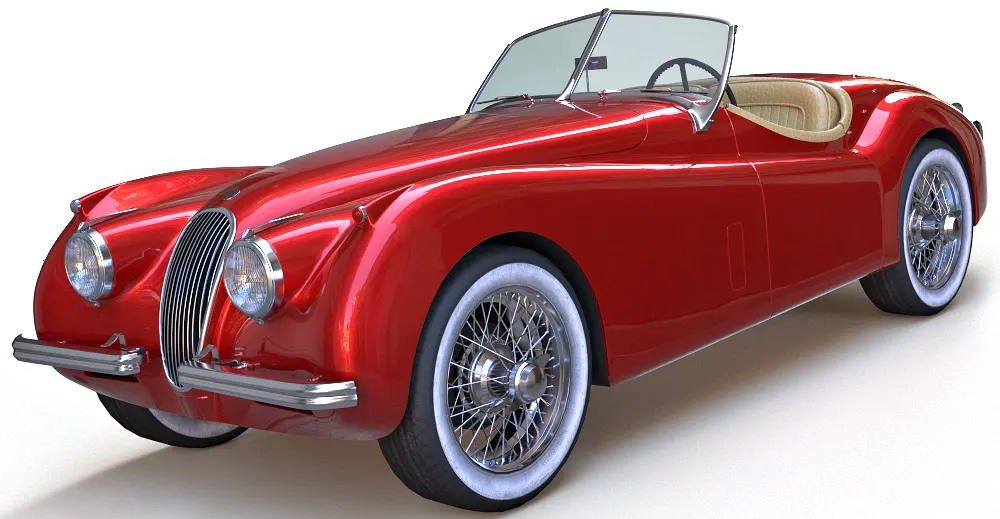 Jaguar XK120 3d model Vray