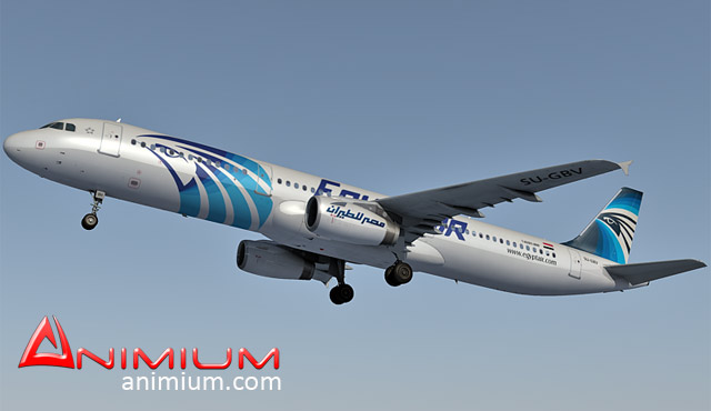 Airbus a321 EgyptAir 3d model