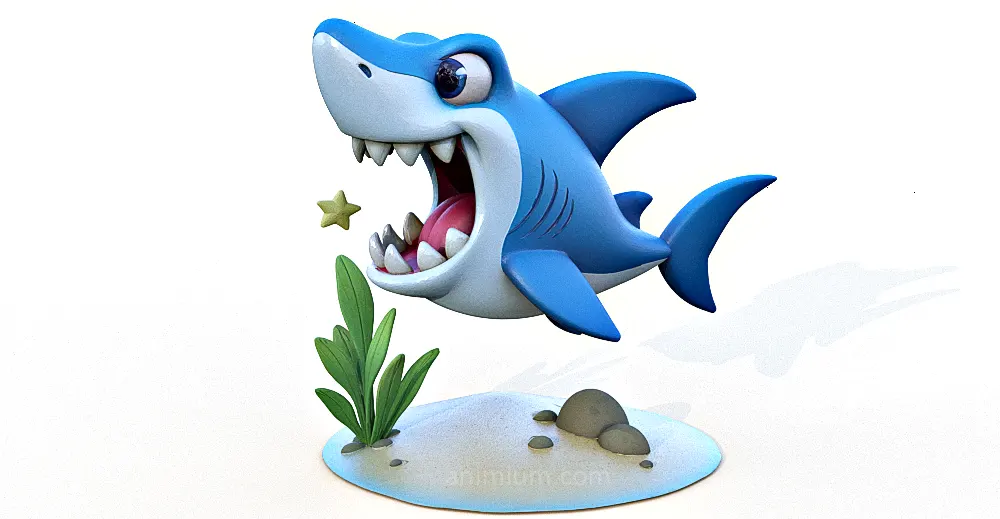 Cartoon Shark 3d model