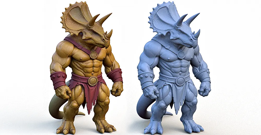 Humanoid Triceratops 3d model