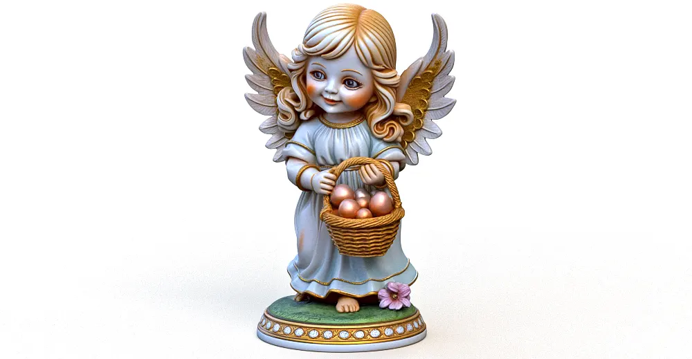 Angel Statue Colored 3d model