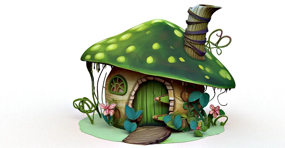 Mushroom House 3d model