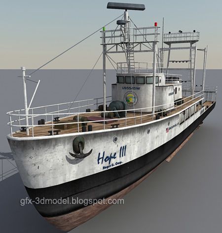 Fishing ship 3d model
