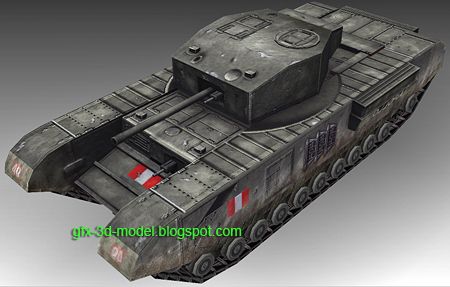 Churchill tank 3d model