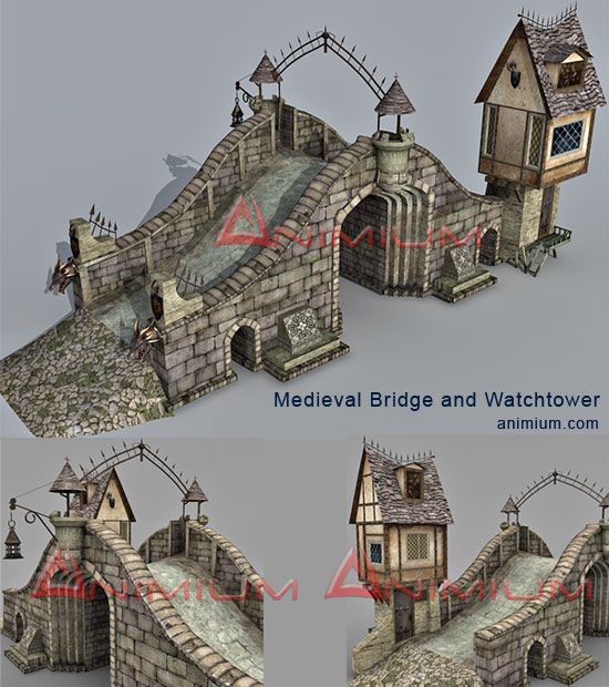 Medieval bridge and watchtower