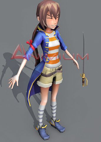 Ninja girl 3d character model