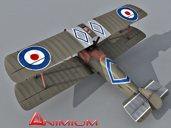 Sopwith Camel biplane 3d model