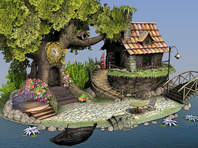 Dwarf House 3d scene