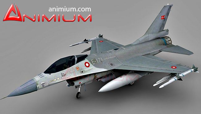 F-16 military aircraft 3d model