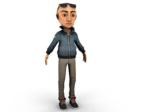 Old Man Cartoon Character 3d model
