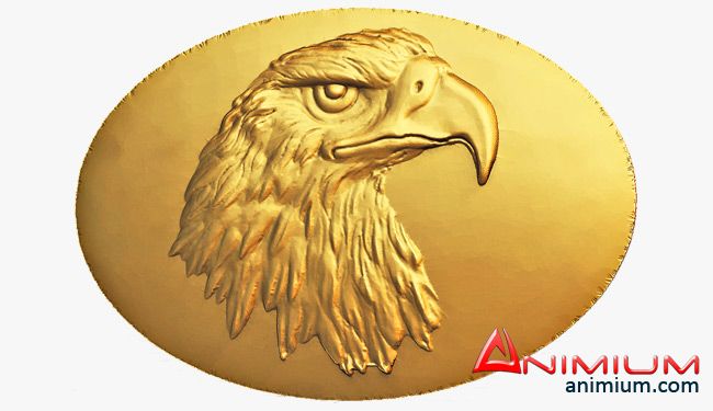Eagle Head Medal 3d model