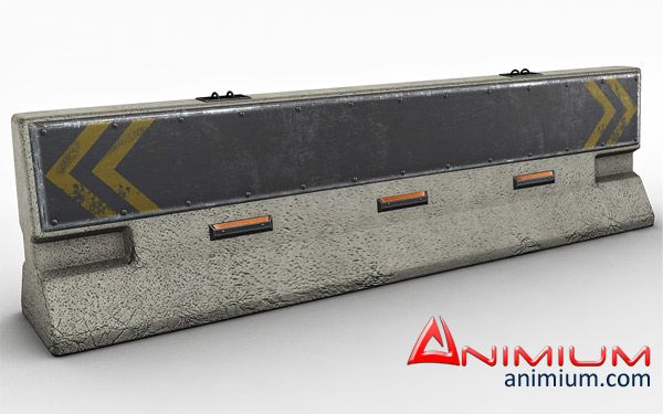 Concrete Road Block 3d model