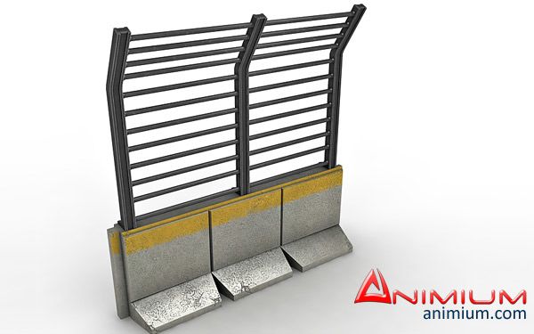 Road Block Fence 3d model