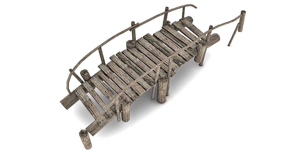 Wooden Bridge 3d model