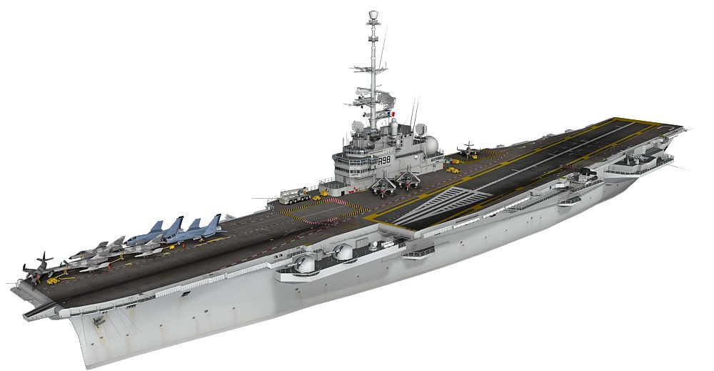 Clemenceau aircraft carrier 3d model