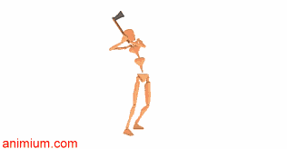 Axe swing cut tree motion capture
