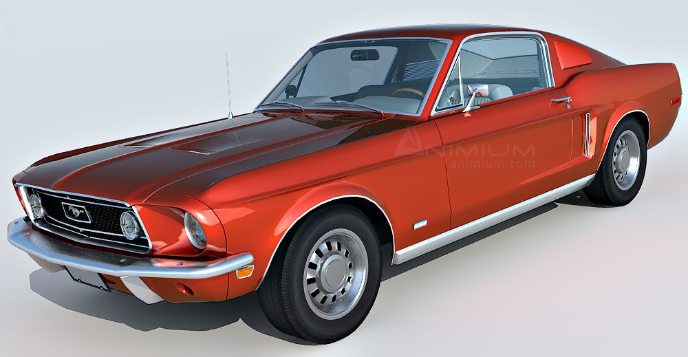 1968 Ford Mustang Gt Fastback 390 3d Model