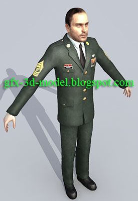 Army Officer - 3d character