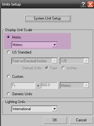 3ds max change units