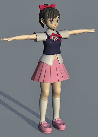 blank anime girl 3d model