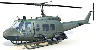 UH-1D Huey Gunship 3d model
