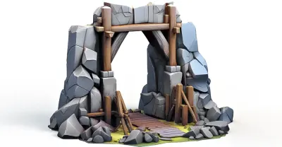 Cave entrance 3d model
