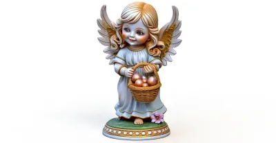 Angel Statue Colored 3d model