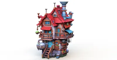 Steampunk House 3d model