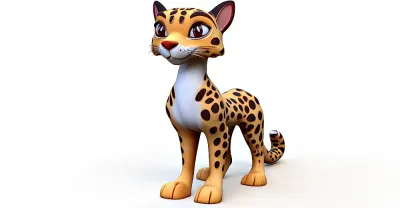 Cartoon Cheetah 3d model
