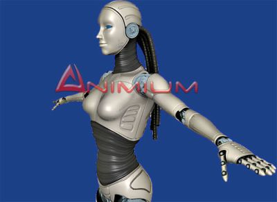 Robot woman 3d model render