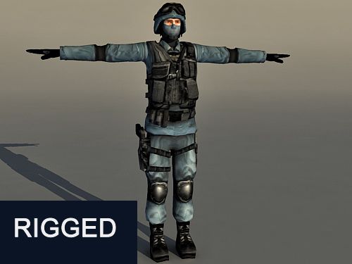 Rigged Soldier Character 3d model