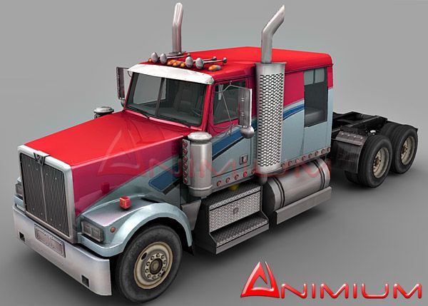 Western Star 4900 Lowmax truck 3d model