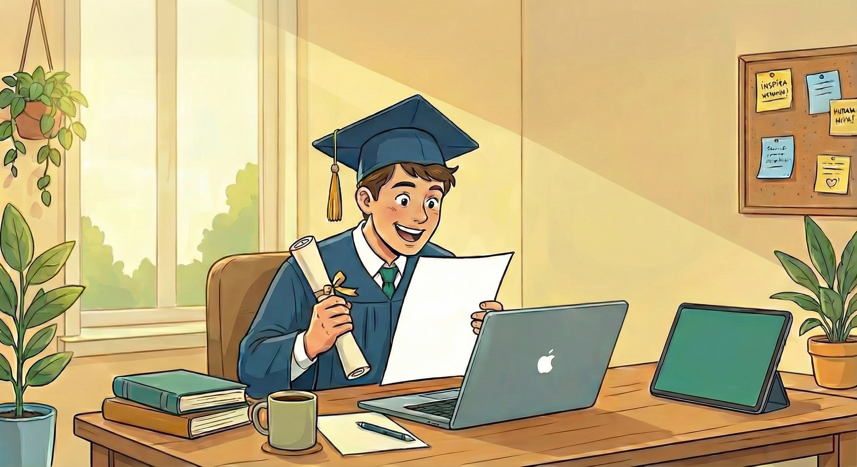 Visual representing a recent graduate preparing a CV with no experience