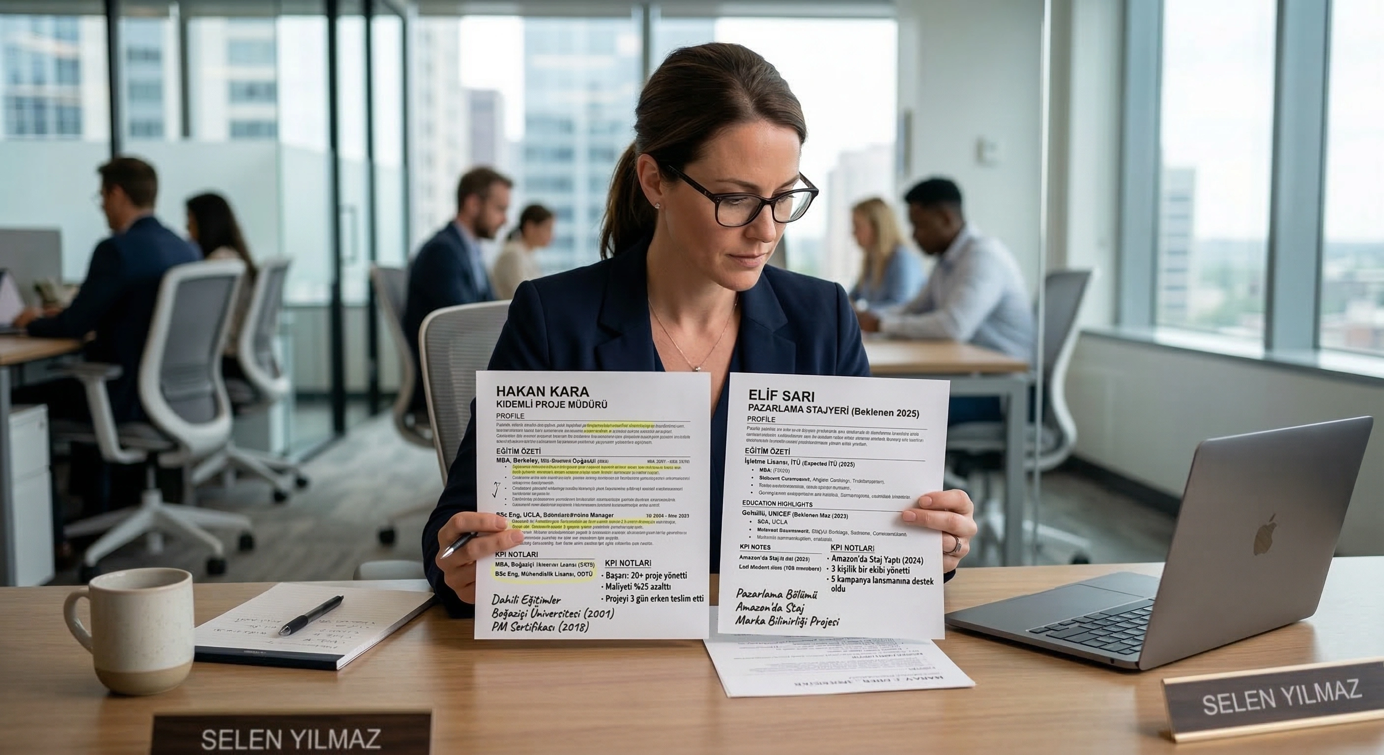 CV değerlendiren insan kaynakları uzmanı