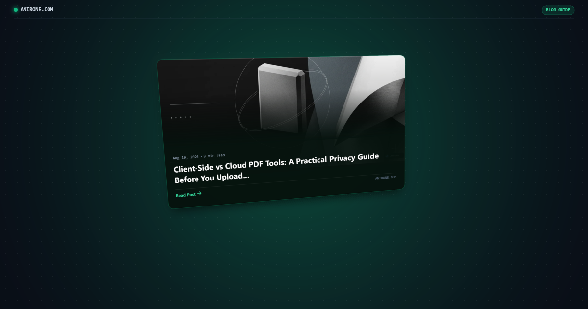 Preview card for Client-Side vs Cloud PDF Tools: A Practical Privacy Guide Before You Upload
