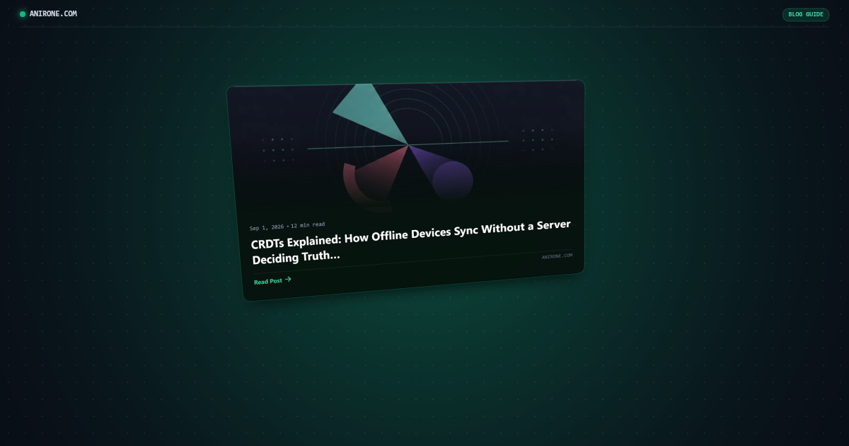 Preview card for CRDTs Explained: How Offline Devices Sync Without a Server Deciding Truth