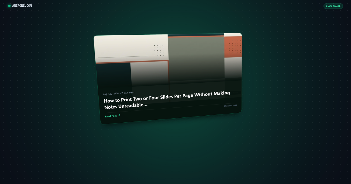 Preview card for How to Print Two or Four Slides Per Page Without Making Notes Unreadable