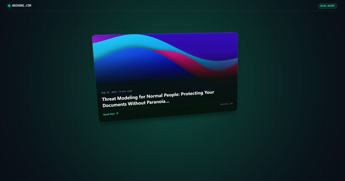 Preview card for Threat Modeling for Normal People: Protecting Your Documents Without Paranoia