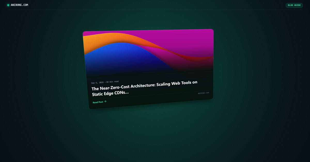 Preview card for The Near-Zero-Cost Architecture: Scaling Web Tools on Static Edge CDNs