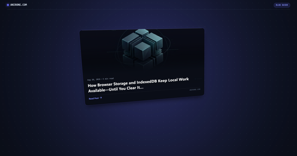 Preview card for How Browser Storage and IndexedDB Keep Local Work Available—Until You Clear It