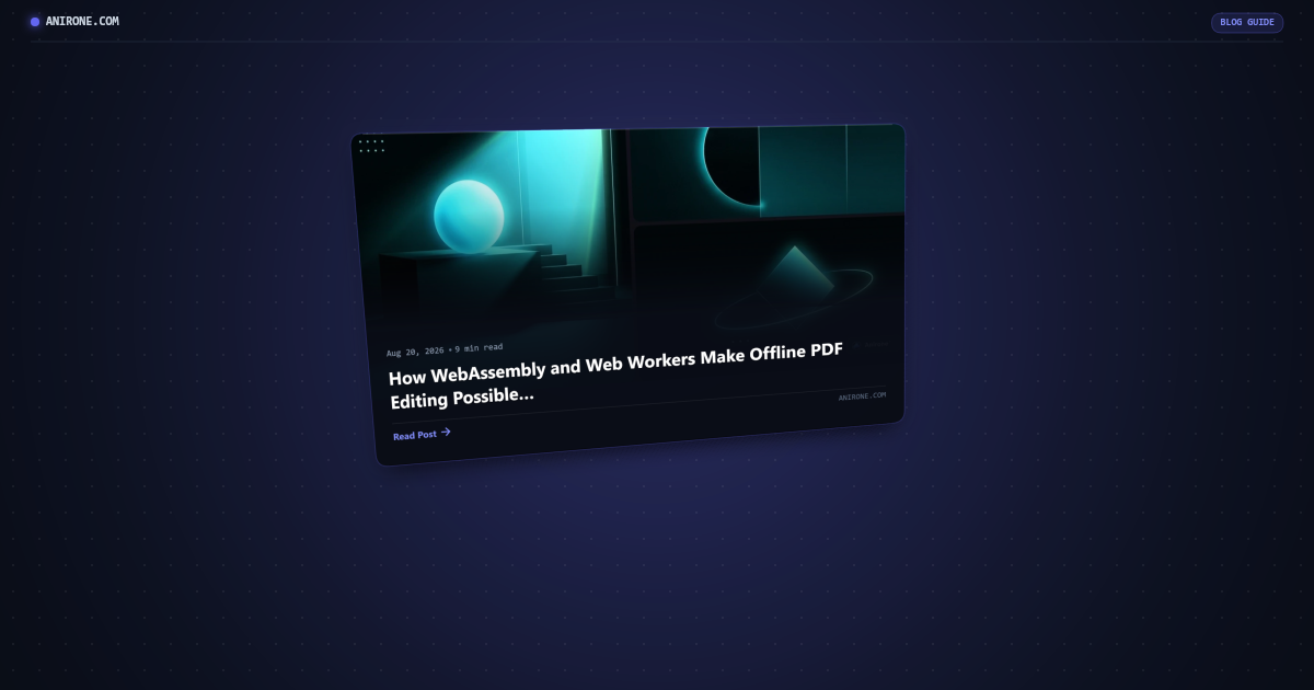Preview card for How WebAssembly and Web Workers Make Offline PDF Editing Possible