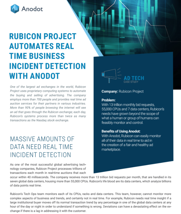 Rubicon Project Automates Real Time Business Incident Detection with Anodot