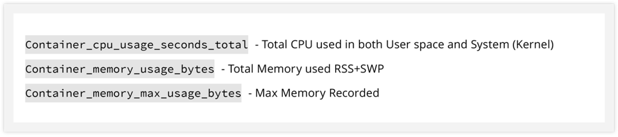 An image of some values related to Kubernetes