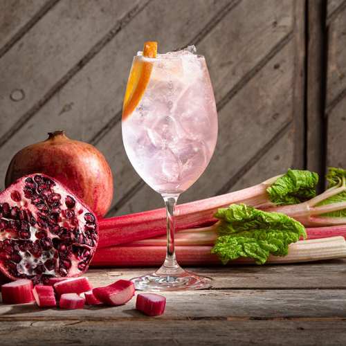 Rabarber spritz med Koskenkorva Rhubarb