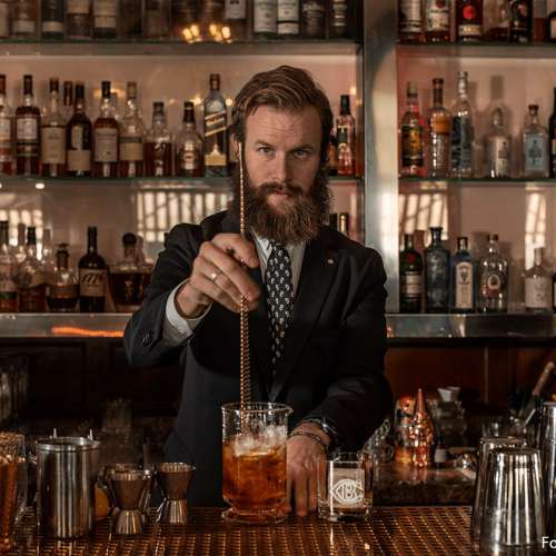 Bartender Emil Åreng i Cadierbaren