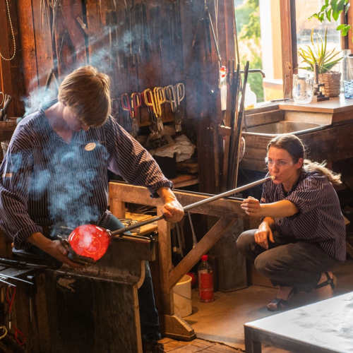 Glasblåsare på Skansen